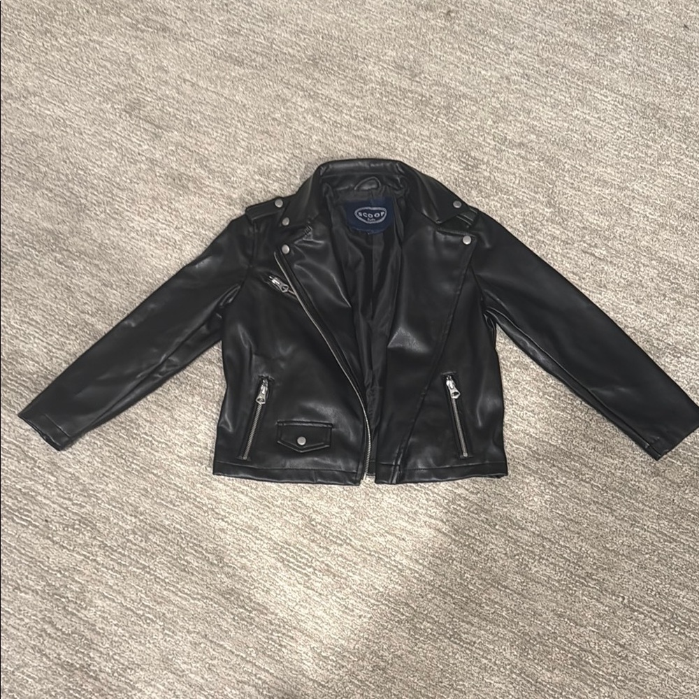 Kids Black Faux Leather Jacket